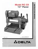 Thumbnail Delta 13inch Planer Instruction Manual Model 22-650 RC-33