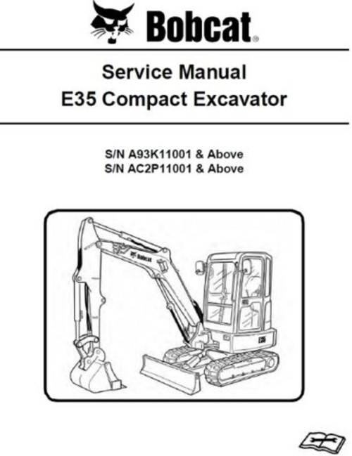 Product picture Bobcat E35 Compact Excavator A93K, AC2P Service Manual