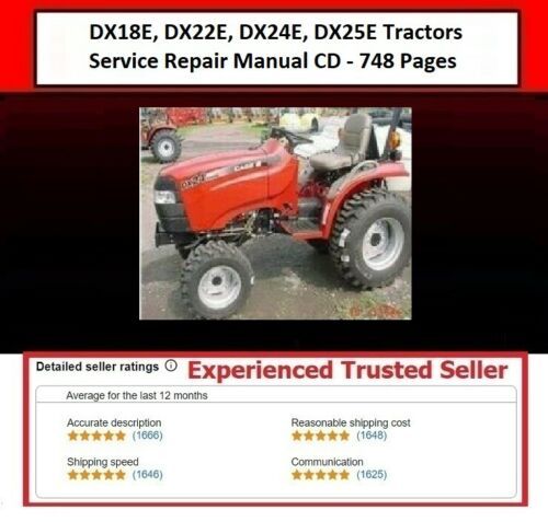 Product picture IH DX18E, DX22E, DX24E, DX25E Tractors Service Repair Manual