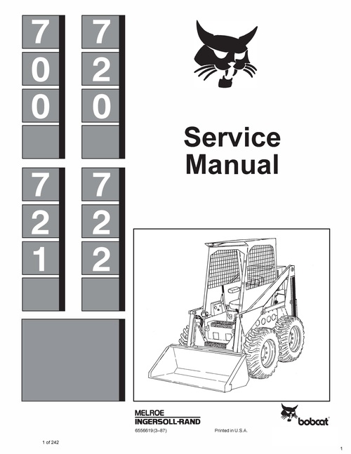 Product picture Bobcat 700 720 721 722 SkidSteer Loader Service Manual Shop 