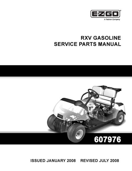 Product picture RXV GASOLINE SERVICE PARTS MANUAL E-Z-GO - GAS 2008 