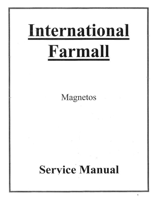 Product picture Farmall Tractor Magnetos Service Technical Repair Manual F-4