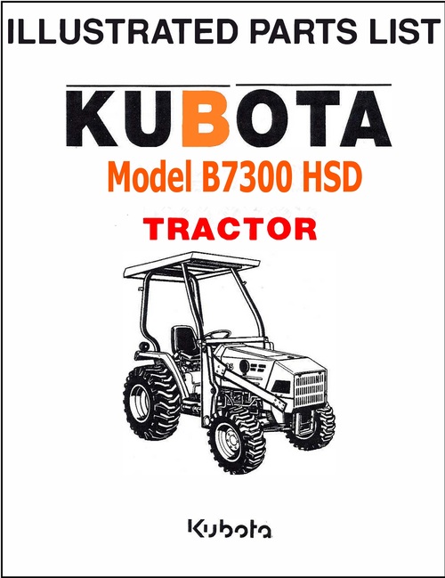 Product picture Kubota B7300 HSD Tractor illustrated Parts Manual Exploded-D