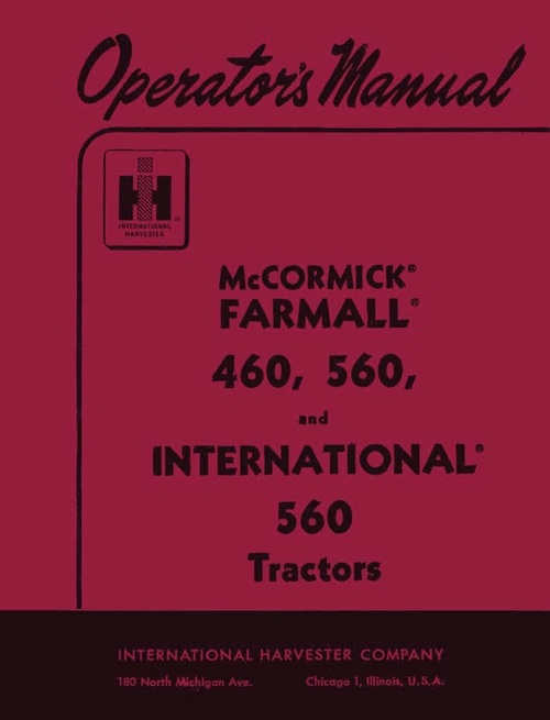 Product picture INTERNATIONAL FARMALL GAS 460 560 TRACTOR OPERATORS OWNERS M