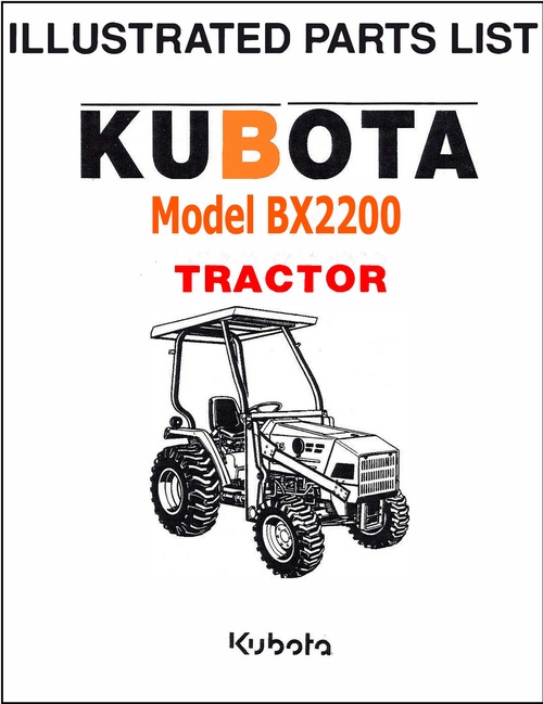 Product picture Kubota Bx2200 Tractor illustrated Parts Manual Exploded-Diag
