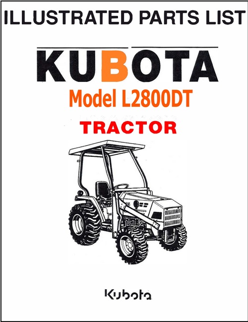 Product picture Kubota L2800DT/HST Tractor illustrated Parts Manual Exploded