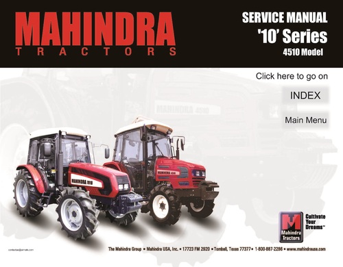 Product picture MAHINDRA 4510 TRACTOR WORKSHOP SERVICE REPAIR MANUAL
