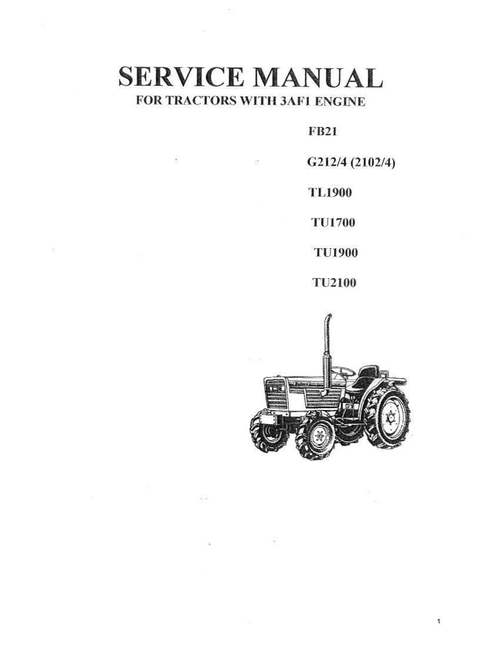 Product picture Iseki TU2100 Tractor Technical Service Overhaul Manual