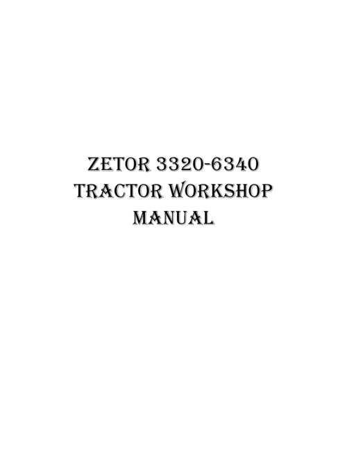 Product picture Zetor Tractor 3320 3340 4320 4340 Workshop Service Manual