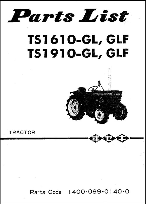 Product picture Iseki TS1610 4WD TRACTOR SERVICE PARTS MANUAL