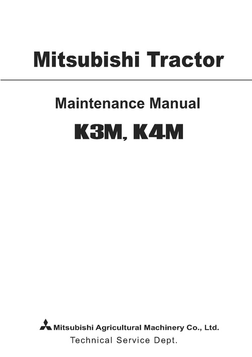 Product picture Mitsubishi Tractor K3M K4M Maintenance Overhaul Repair Manua
