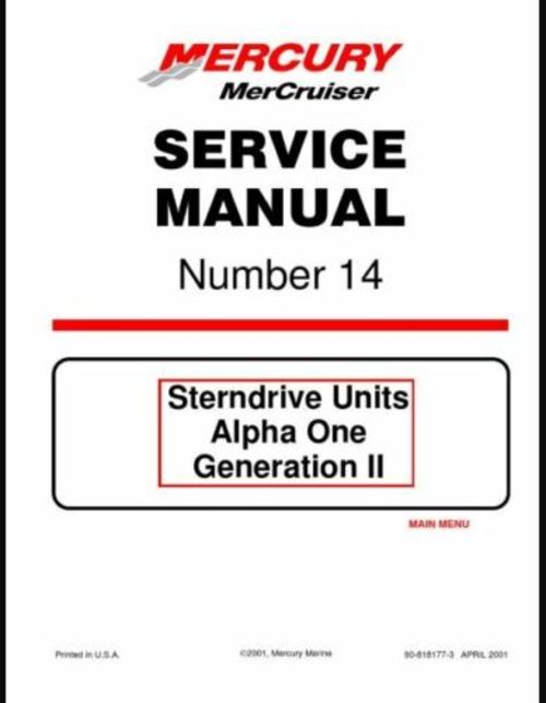 Product picture Mercury MerCruiser #14 Sterndrives - Alpha One Gen Service R
