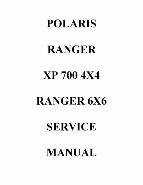 Product picture Polaris RANGER 500 4X4 EFI Factory Service Manual 2007