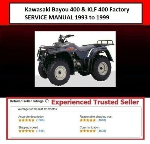 Product picture Kawasaki Bayou 400 & KLF 400 Factory SERVICE MANUAL 1993 to 