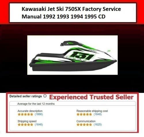 Product picture Kawasaki Jet Ski 750SX Factory Service 1992 to 1995
