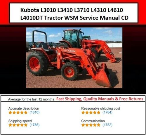 Product picture Kubota L3010 L3410 L3710 L4310 L4610 L4010DT Tractor WSM Ser
