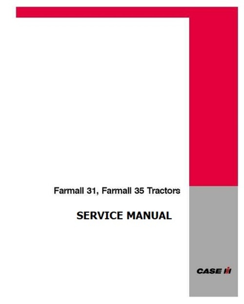 Product picture Case IH Farmall 31 35 Tractors Service Repair Manual  -768 P