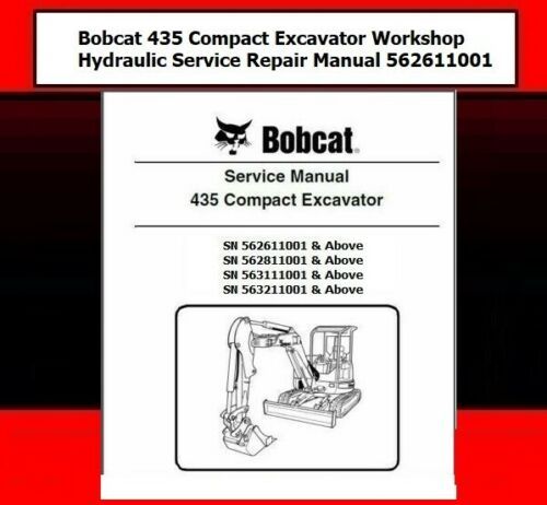 Product picture Bobcat 435 Compact Excavator Workshop Hydraulic Service Repa