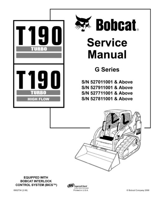 Product picture Bobcat T190 Turbo & High Flow G Series Workshop Service Repa