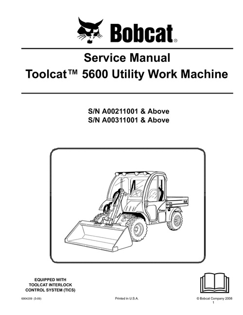 Product picture Bobcat 5600 Toolcat Utility Vehicle Service Manual