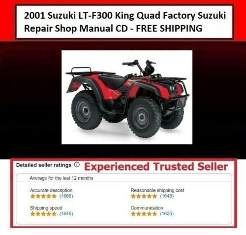 Product picture 2001 Suzuki LT-F300 King Quad Factory Suzuki Repair Shop Manual  -  FREE SHIPPI