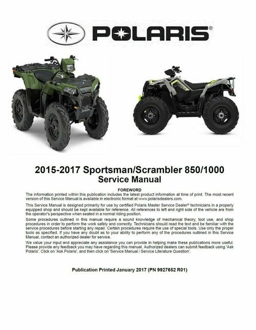 Product picture 2015 2016 2017 Polaris Sportsman Scrambler 850 1000 SP XP service manual