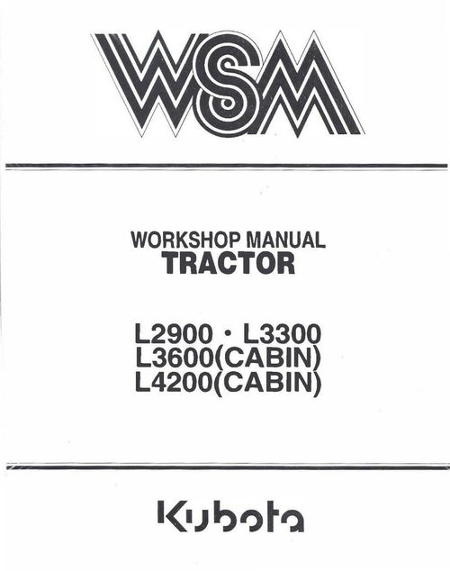 Product picture Kubota L2900 L3300 Tractor Workshop Service & Operators Manual - 2 Manuals