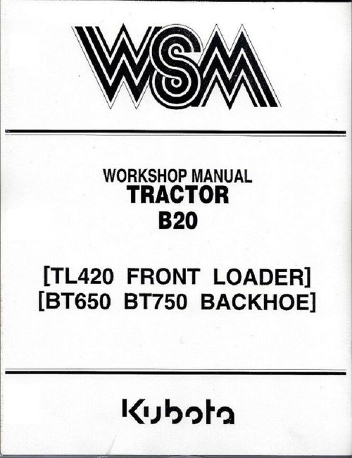 Product picture Kubota B20 Tractor illustrated Parts Manual & Operators Maintenance Manual