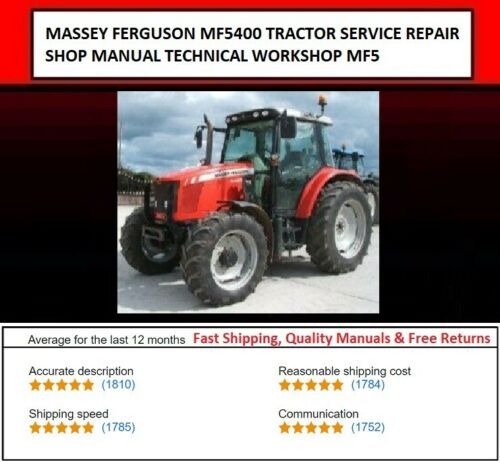 Product picture MASSEY FERGUSON MF5400 TRACTOR SERVICE REPAIR SHOP MANUAL ECHNICAL WORKSHOP MF5