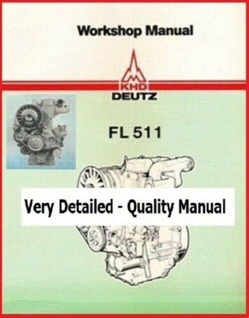 Product picture Deutz F1L 511 F2L 511 Service Workshop Repair Manual Engine Motor Repair