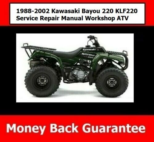 Product picture 1988-2002 Kawasaki Bayou 220 KLF220 Service Repair Manual Workshop ATV 2001 2000