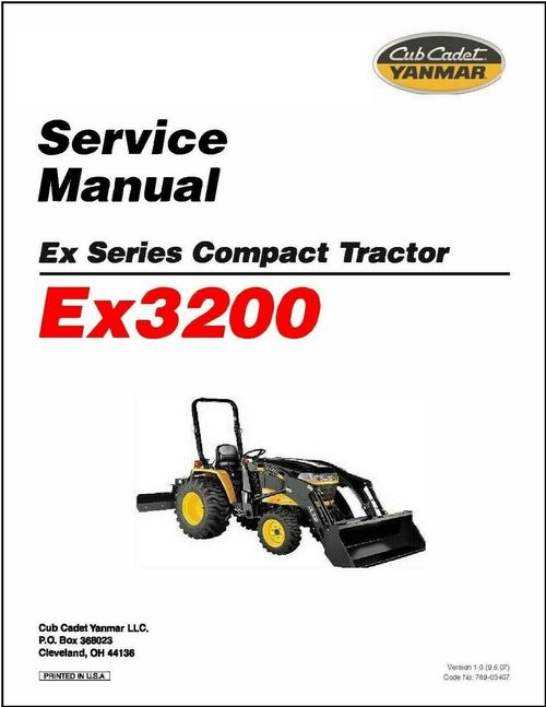 Product picture Cub Cadet Yanmar Dealer Service Workshop Manual Set Model EX3200 -- 3 Manuals