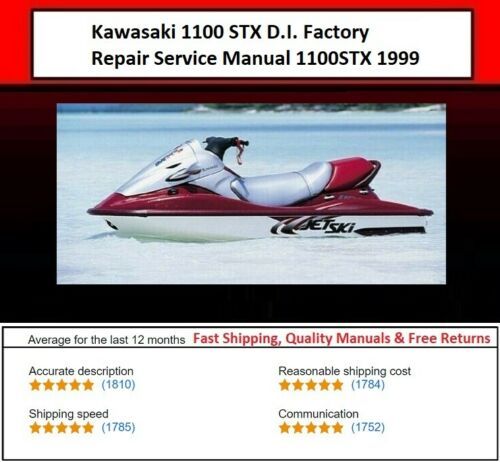 Product picture Kawasaki 1100 STX D.I. Factory Repair Service Manual 1100STX 1999