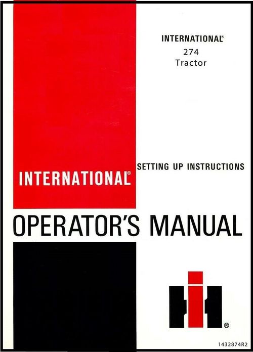 Product picture FARMALL 274 INTERNATIONAL IH Tractor OPERATORS Maintenance Lubrication MANUAL CD